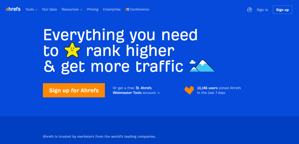 screenshot of Ahrefs 