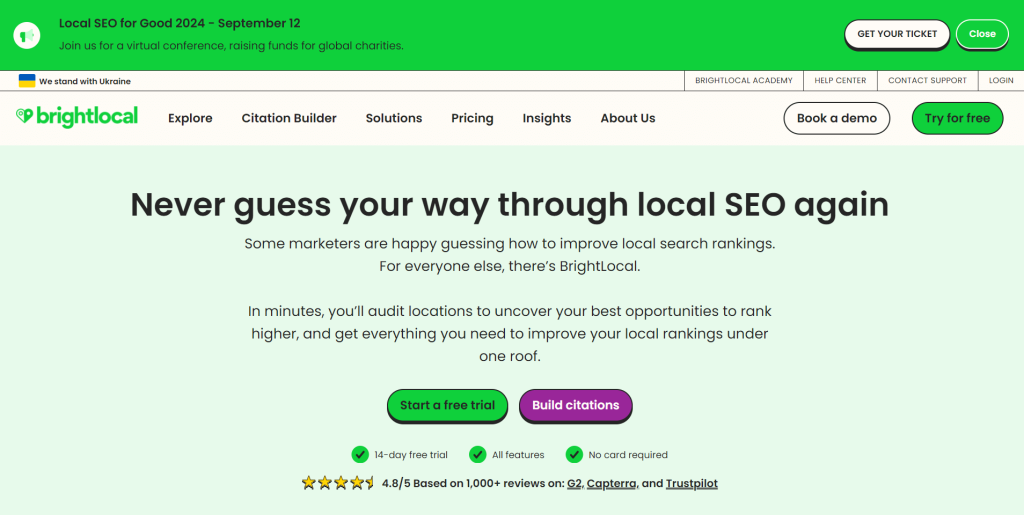 screenshot of BrightLocal